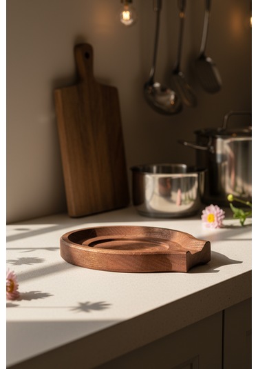 Snippy Boon - Tezgah Üstü Kirli Kaşıklık Kepçe Kaşık Altlığı Ahşap