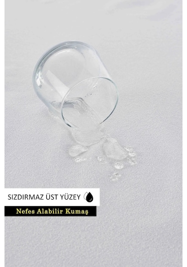 Mislina Home Micro Classic Sıvı Su Geçirmez Fitted Full Kenar Tek - Çift Kişilik Çocuk Yatak Koruyucu Alezi Beyaz