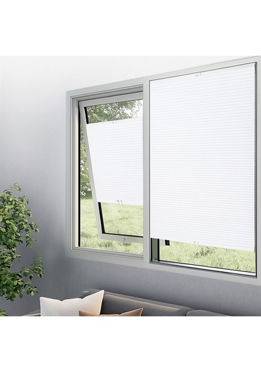 Perdema Kancalı/vidalı Honeycomb Plise %100 Karartma Cam Balkon Perdesi - Ofis Perdesi - Mutfak Perdesi Beyaz