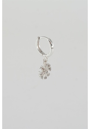 Kadın Kendi Tarzını Oluştur Zirkon Taşlı Çiçek Figürlü 1 Adet Küpe-3716 Gümüş