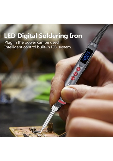 Jms Handskıt 90w Led Dijital Havya Seti Ayarlanabilir Sıcaklık Elektrikli Havya 4 Tel