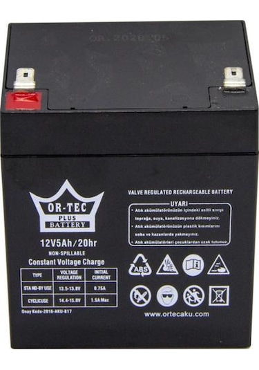 Ortec 12v 5ah Bakımsız Akü