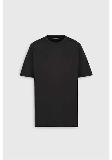 AC&Co / Altınyıldız Classics Erkek Sıyah %100 Pamuk Modern Fit Normal Kesim Bisiklet Yaka Tişört Sıyah Siyah