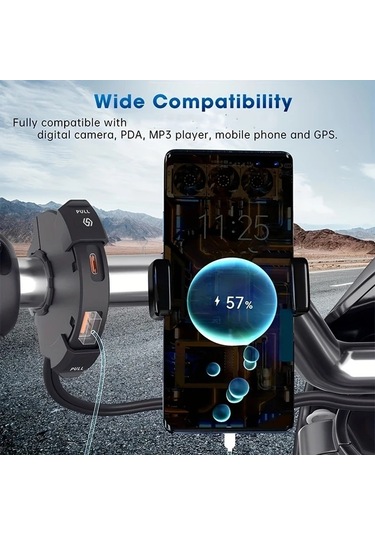 Motion003 Qc3 0 Motosiklet Telefon Şarj Cihazı Siyah Usb Tip C Hızlı Şarj 18w 30w Çift Portlu 12v 24v