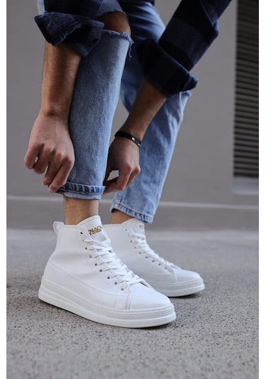 Knack Yüksek Taban Ayakkabı C-030 Beyaz Beyaz