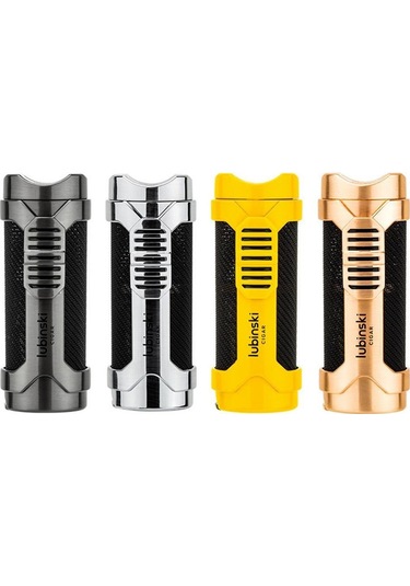 Lubinski Cigar Sehpa Kapaklı Delicili Tek Torch Puro Çakmağı Gunmetal