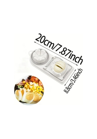 Trendooze Gaojunshop01 3 Adet Beyaz Yumurta Dilimleyici Çift Başlı Mutfak Aleti - Hediye Paketi Beyaz