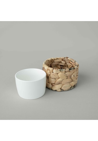 Linens Straw Porselen 13,x9,8 Cm Sunum Kasesi Beyaz