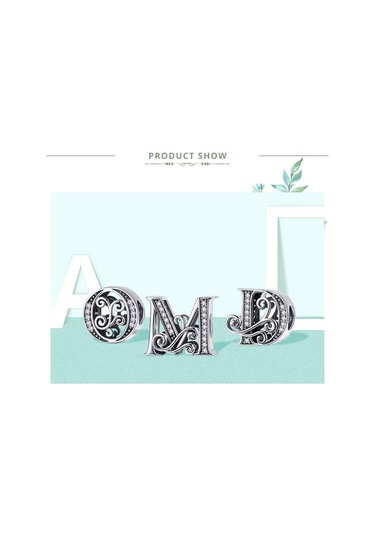 Wostu 925 Ayar Gümüş Az 26 Harfler Göz Kamaştırıcı Boncuk Fit Charm Bilezik Ve Kolye S