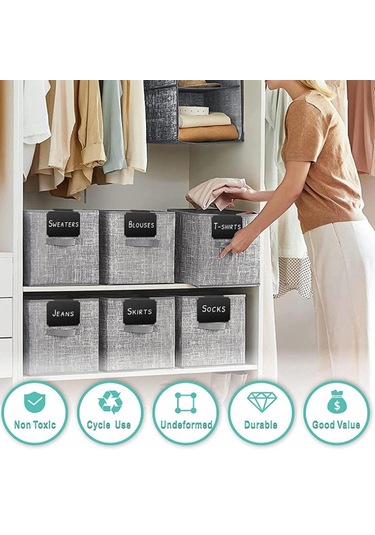 Suntek 10x Depolama Sepetleri Kutu Etiketleri Pvc Sepet Ofisler Siyah