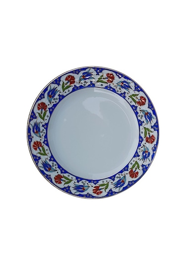 Armada Çini Prt 60 25 Cm Lacivert Altın Yaldızlı Lale Karanfil D