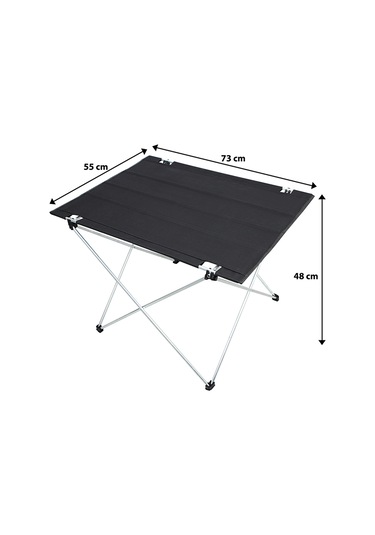 Panipal Katlanabilir, Kamp ve Piknik Masası, Omuz Askılı Taşıma Çantasıyla - Siyah