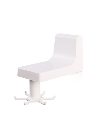 Reedark 360 Dönen Yapışkan Mutfak Askısı - Kaşık, Spatula Ve Havlu Asıcı Beyaz