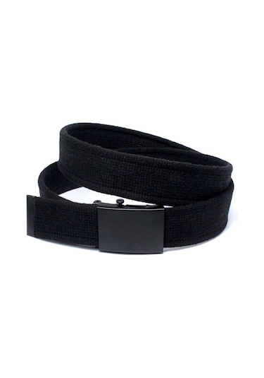 Livize Unisex Siyah Tokalı Kolon Kemeri 4Cm Siyah Siyah