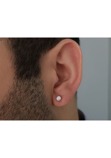 Sirius E Renk 0.18 Ct Pırlanta Tektaş Erkek Küpesi  0815E0013