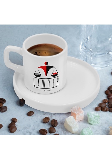 Bk Gift Kişiye Özel Sunum Tabaklı Avukat Tasarımlı Kahve Fincanı-3, Sevgiliye Hediye, Arkadaşa Hediye, Avukata Hediye Kobitmeyen137767 Bk Gift