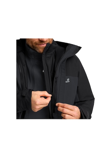 Jack Wolfskin Jack Wolfskın Wıld Places 3ın1 Jkt M Erkek Phantom Outdoor Ceketi A65257-6350 Siyah
