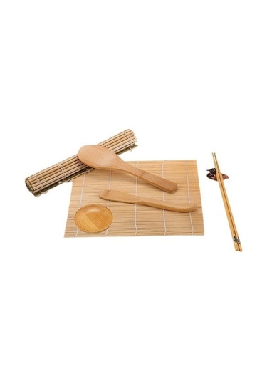 Besthome1 23 Parça Züccaciye Seti: Profesyonel Sushi Seti Bambu Mat, Çubuk, Bıçak Çok Renkli