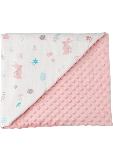 Hangfox Yumuşak Pamuk Bebek Battaniyesi 110x158cm - Nane Desenli, Nemli Ve Konforlu, Bebek Yatağı Araç Seyahat İçin Uygun Çok Renkli