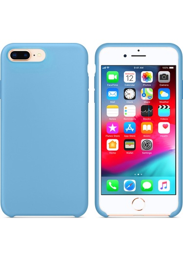 İphone Uyumlu 7 Plus / 8 Plus Lansman Kılıf İçi Kadife Leke Tutmaz Yüksek Kalite Mavi