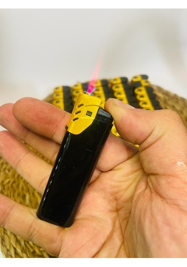 Siyah Plastik Pürmüzlü Çakmak //7cm X 5 Adet