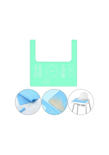 Homyl Mama Sandalyesi Placemat Bpa Free Silikon Baby Type3-yeşil Type3 Yeşil