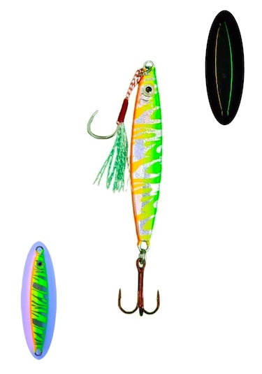 S.f. Sardin Jig 29g Renk: 14 - Sahte Yem Kaşık Rapala -levrek, Palamut, Lüfer, Çinekop, Turna Jig Yem -zebra Glow