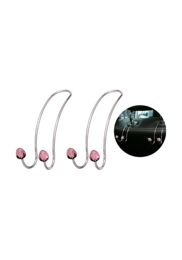 Tongxida Bosphorusboutique Renkli Pembe Metal Koltuk Kancası Kafalık, Evrensel Dz Askı Araba 2 Ey Çok Renkli