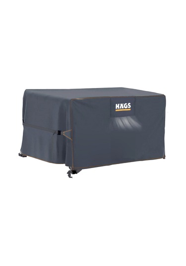 Haegs Bahçe Mobilyası Örtüsü, 150-150-74cm, Ağır Hizmet Oxford Kumaş, Su Geçirmez, Dış Mekan Veranda Masa Örtüsü, Havalandırmalı Masa Ve Sandalye Koruma Kılıfı - Gri