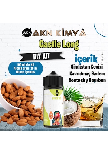 Castle Long Five Pawns Dıy Kit Kavrulmuş Badem Bourbon Gıda Aroması %20 Oranda Aroma İçerir Hazır Değildir 100 Ml
