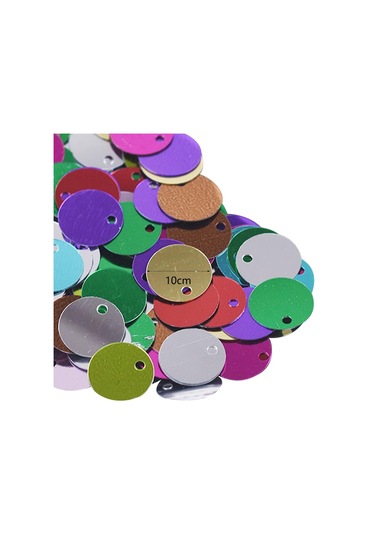 Suntek 300 Adet 10mm Düz Yuvarlak Gevşek Payetler Sanat El