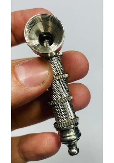 MetalikGri Full Metal Tırtıklı Pipo //7cm-11parça