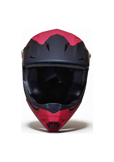 Asistan Full Face Tam Korumalı Kask 53-54 Kırmızı Kırmızı - Siyah