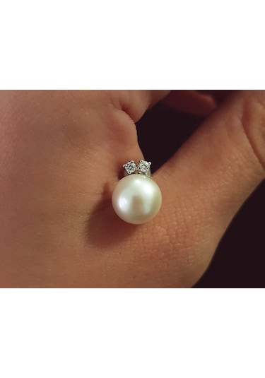 Sirius Pırlanta Taşlı Inci Küpe 0810E0011