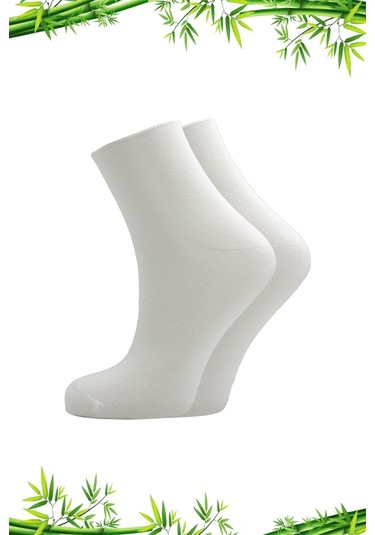 Bambu Kadın Çok Renkli Yarım Konç Diyabetik Şeker Çorabı Sıkmayan Çorap 6'lı Paket Çok Renkli