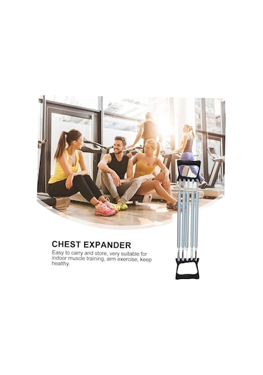 1pc Yay Göğüs Genişletici Kol Mukavemeti Egzersizi İç Mekan Fitness İçin 5 Springs Stretch Halat Arm Trainer