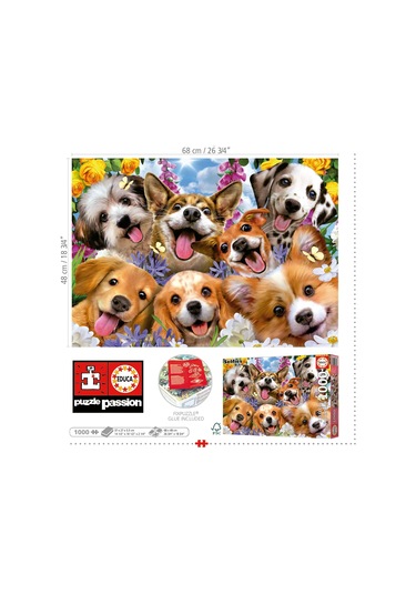 Educa 1000 Parça Yavru Köpek Selfiesi Puzzle - Puppies Selfie Howard Robinson - 19931