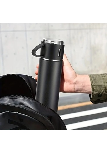 Novahub Paslanmaz Çelik Vakumlu Termos Seti, 500ml Çift Duvarlı İzole Şişe, İş-ofis-okul İçin - Sıcak/soğuk İçecekler Yeşil Yeşil