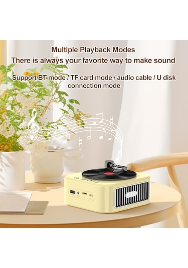 Springsun Taşınabilir Kablosuz Hoparlör Vintage Cd Kayıt Stili Bt5.3 Teknolojisi Hoparlörler Stereo Sahne Hifi Ses Aux Flash