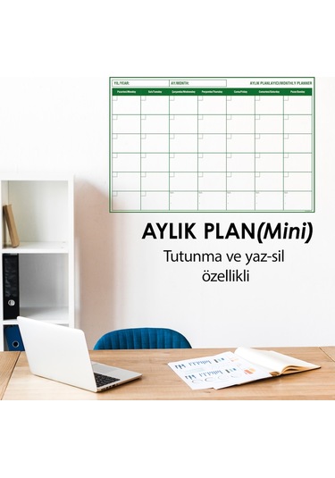 Mini Aylık Planlayıcı Statik Kağıt Tahta