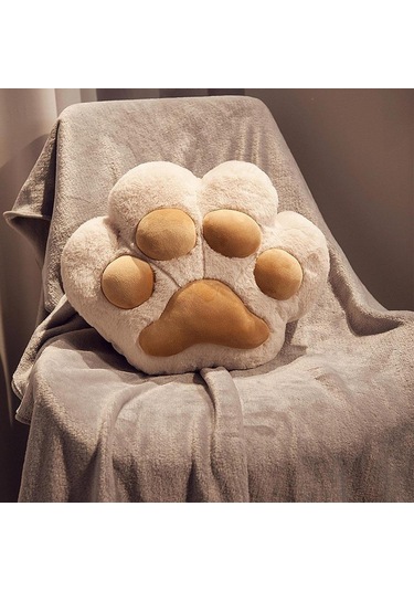 Suntek Kedi Pençesi Yastık Battaniye Sevimli  Açık Kahverengi