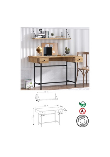 Decormet Dixie Çalışma Masası Safir Meşe Diğer