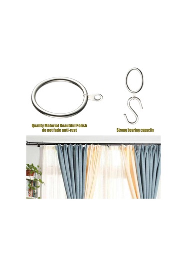 30 Adet Perde Halkası, Perde Çubukları İçin Metal Perde Halkası Askı Kancaları 38 Mm Perde Askı Halkası Gümüş Diğer