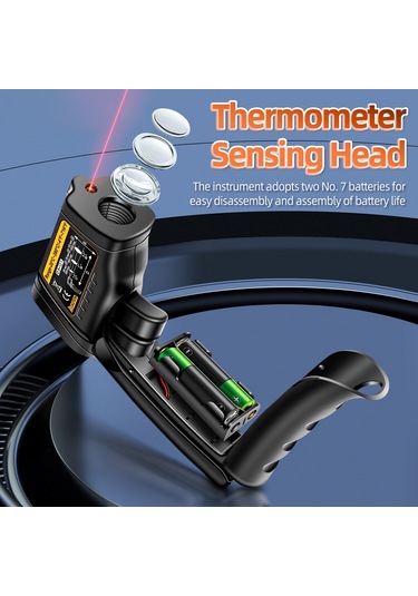 Aneng Th103 Dijital Kızılötesi Termometre Sıcaklık Tabancası -20 - 380 Derece Santigrat El Temassız Ters Ekran Endüstriyel Alet - Turuncu