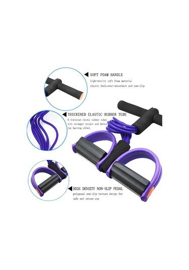 Dört Tüp Pedallı Sedye Çok Fonksiyonlu Ev Jimnastik Ekipmanları Mor