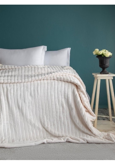 Apricitas Battaniye Gentle Ekru 200x220 Çift Kişilik Ekru