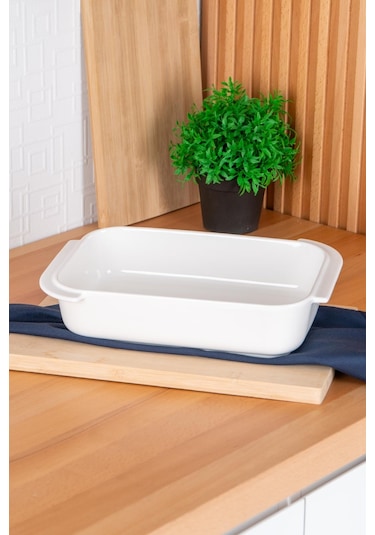 Bianco Perla Dikdörtgen Fırın Kabı - 30 Cm Ekru