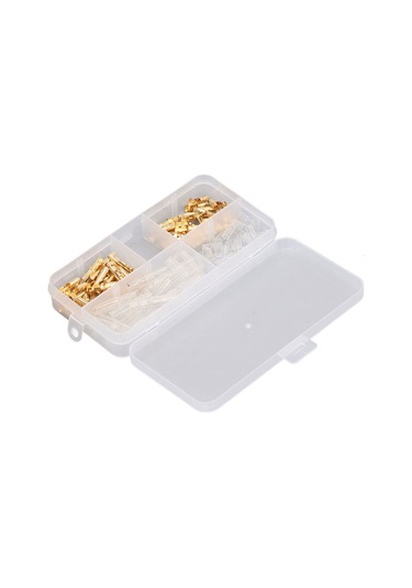 Ranyeek 3.5mm Altın Kaplı Motosiklet Konnektör Seti 120 Parça: Erkek-bayan Bağlantı Uçları, Isıl Dayanıklı İzolasyon Kapağı Ve Depolama Kutusu