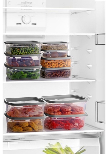 Nandy Home 4'lü Set Easybox Mikrodalga Ve Difrizde Kullanılabilen Saklama Kabı Seti Antrasit