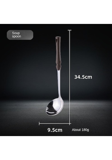Hanyang 201 Paslanmaz Çelik Tencere Spatula Mutfak Eşyaları Spatula Çorba Kepçesi Huni Tencere Seti Altı Takım 34.5cmx9.5cm